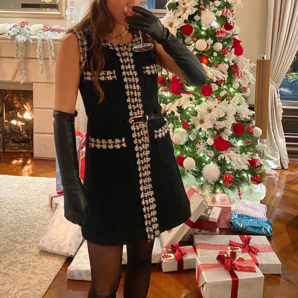 Gorgeous black and white tweed shift dress